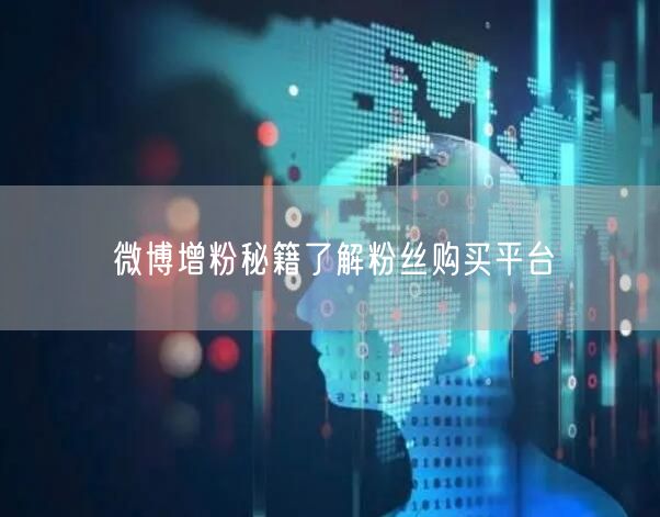 微博增粉秘籍了解粉丝购买平台