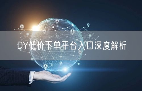 DY低价下单平台入口深度解析