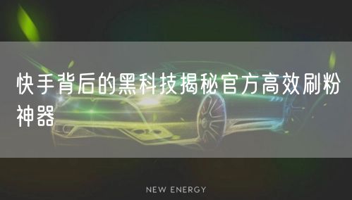 快手背后的黑科技揭秘官方高效刷粉神器