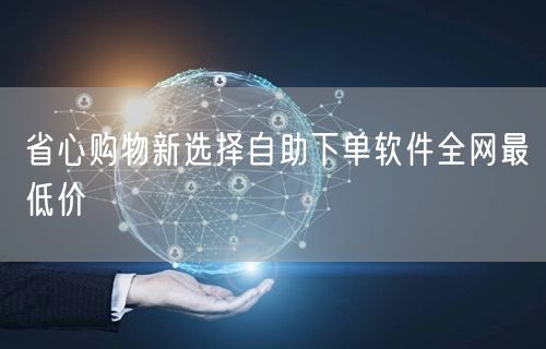 省心购物新选择自助下单软件全网最低价
