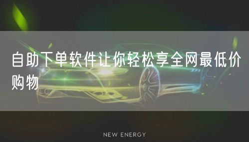 自助下单软件让你轻松享全网最低价购物