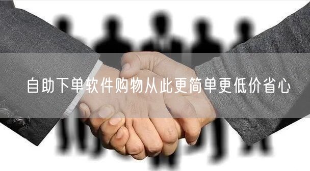 自助下单软件购物从此更简单更低价省心