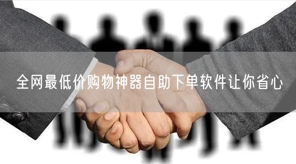 全网最低价购物神器自助下单软件让你省心