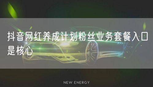 抖音网红养成计划粉丝业务套餐入口是核心